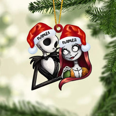 Ghost Couple with Name, Skull Personalized Ornament