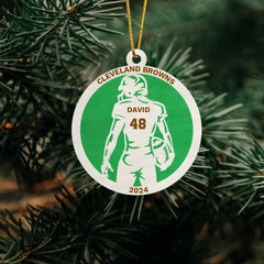 Football Jersey Christmas Ornament - Personalized Wooden  Ornament