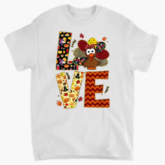 Women'S Thanksgiving Turkey Print T-Shirt