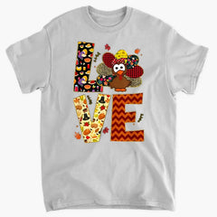 Women'S Thanksgiving Turkey Print T-Shirt