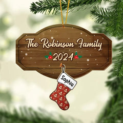 Family With Pet - Personalized Custom Wood Ornament