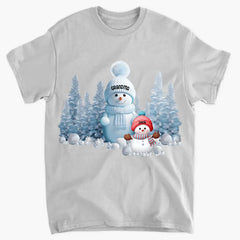 Christmas Blue Vibe Snowman Grandma Mom Colorful Kids Personalized