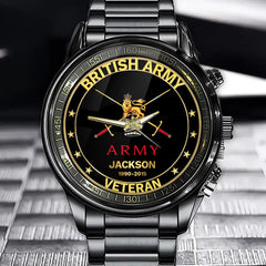 Personalized UK Police/Firefighter Badge Custom Name & Time Watch